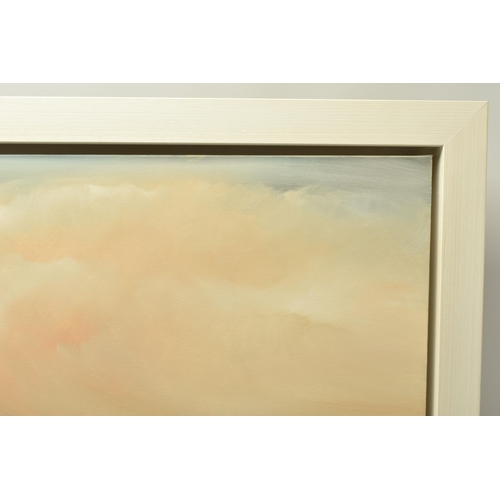 325 - LYNNE TIMMINGTON (BRITISH CONTEMPORARY) 'HORNING', a seascape at sunrise, signed bottom left, oil on... 