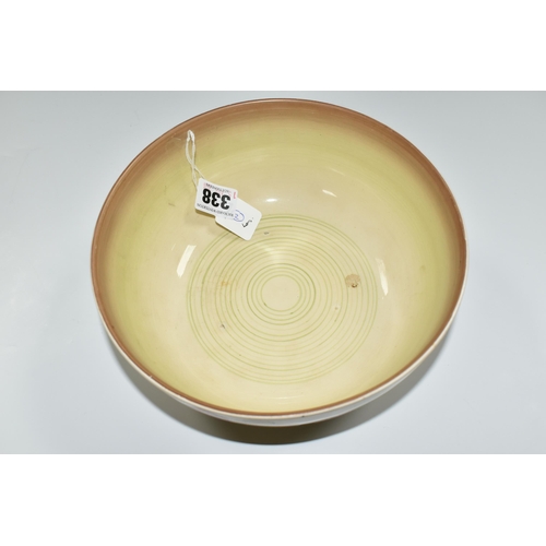 338 - A CLARICE CLIFF 'LORNA' DESIGN BOWL, diameter 20cm, black backstamp 'Clarice Cliff- Wilkinson Ltd. E... 