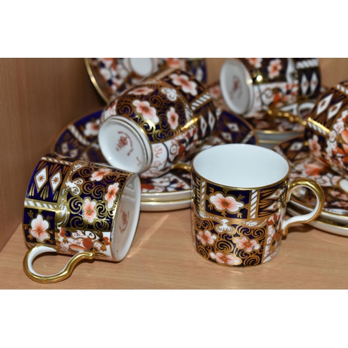 340 - SIX ROYAL CROWN DERBY IMARI 2451 PATTERN COFFEE CUPS AND SAUCERS, comprising three coffee cups and t... 