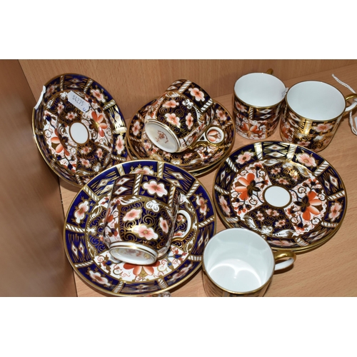 340 - SIX ROYAL CROWN DERBY IMARI 2451 PATTERN COFFEE CUPS AND SAUCERS, comprising three coffee cups and t... 