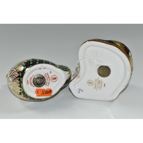 355 - TWO ROYAL CROWN DERBY IMARI PAPERWEIGHTS, comprising a limited edition 977/2500 'Border Collie' intr... 