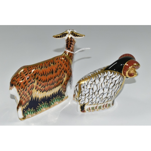 356 - TWO ROYAL CROWN DERBY IMARI PAPERWEIGHTS, comprising 'Nanny-goat' and 'Derby Ram' both exclusively a... 