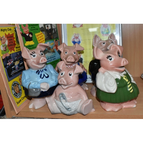 374 - A FAMILY OF FIVE WADE 'NATWEST' PIGGIES, comprising Sir Nathaniel Westminster, Lady Hilary Westminst... 