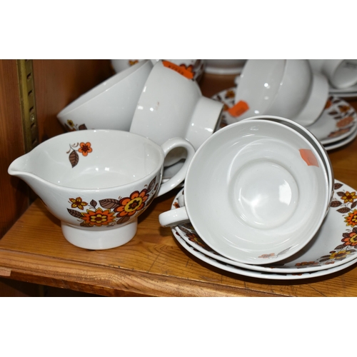 404 - A MIDWINTER MQ2 SHAPE EIGHTEEN PIECE COFFEE SET IN 'SEPTEMBER SONG' PATTERN, pattern designed by Jes... 