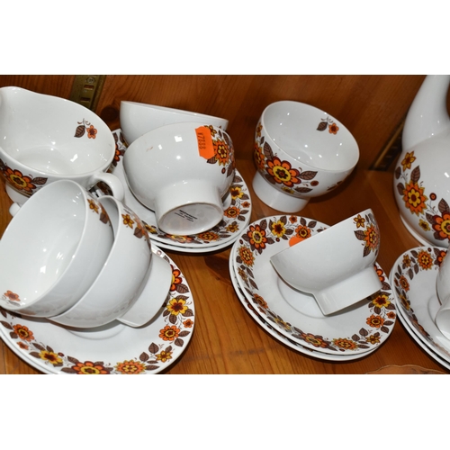 404 - A MIDWINTER MQ2 SHAPE EIGHTEEN PIECE COFFEE SET IN 'SEPTEMBER SONG' PATTERN, pattern designed by Jes... 