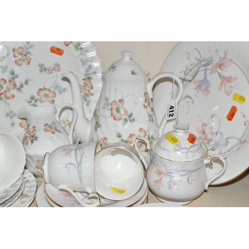 412 - A GROUP OF ROYAL ALBERT 'FOR ALL SEASONS' AND WEDGWOOD 'COTTAGE ROSE' PART TEA / COFFEE SETS, the We... 