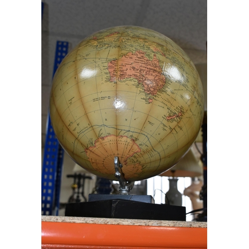 432 - A PHILIPS' 10''  CHALLENGE GLOBE, c.1950s,  globe complete but has yellowing/browning and fading all... 