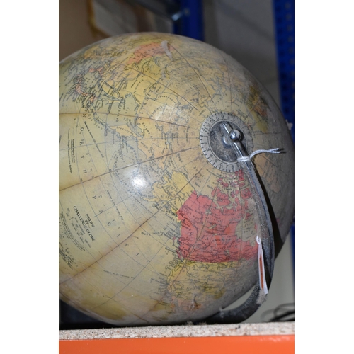 432 - A PHILIPS' 10''  CHALLENGE GLOBE, c.1950s,  globe complete but has yellowing/browning and fading all... 