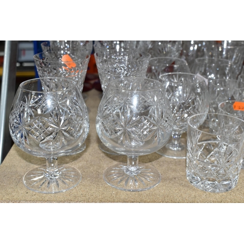 434 - A GROUP OF CUT CRYSTAL AND OTHER GLASS WARE, approximately forty pieces, to include a Stuart crystal... 