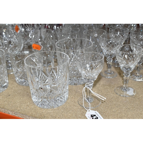 434 - A GROUP OF CUT CRYSTAL AND OTHER GLASS WARE, approximately forty pieces, to include a Stuart crystal... 