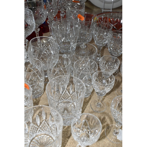 434 - A GROUP OF CUT CRYSTAL AND OTHER GLASS WARE, approximately forty pieces, to include a Stuart crystal... 