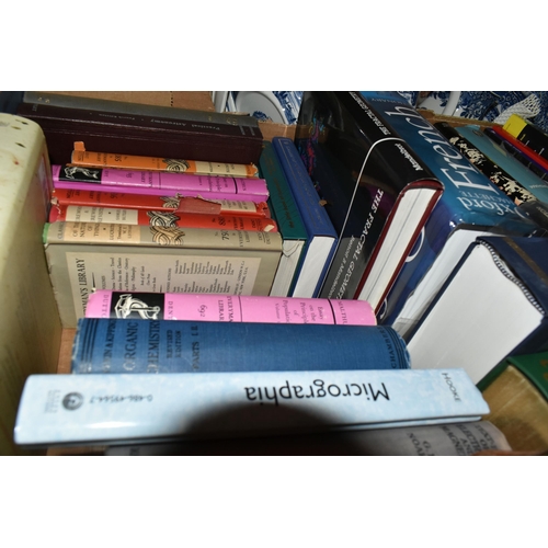 444 - FOUR BOXES AND LOOSE BOOKS, approximately one hundred titles in hardback and paperback formats, genr... 