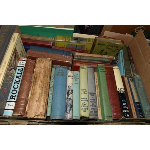 453 - EIGHT BOXES OF BOOKS AND MAPS, over one hundred books in hardback and paperback formats, to include ... 