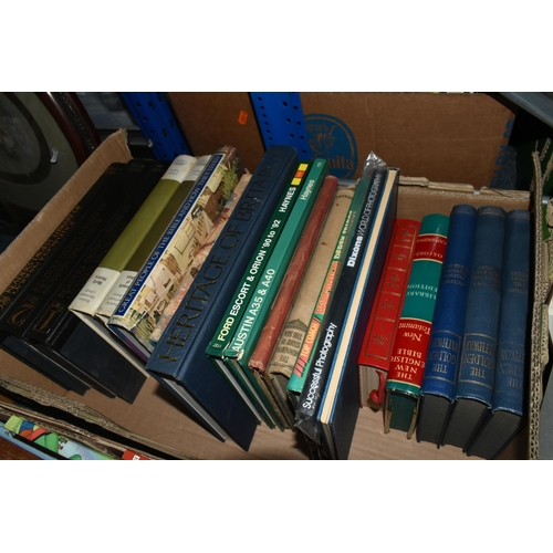 453 - EIGHT BOXES OF BOOKS AND MAPS, over one hundred books in hardback and paperback formats, to include ... 