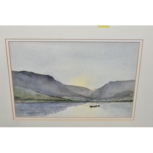 485 - EDWARD MORRIS (BRITISH 1919-1996) FOUR WELSH LANDSCAPE WATERCOLOUR PICTURES,  comprising a lake scen... 