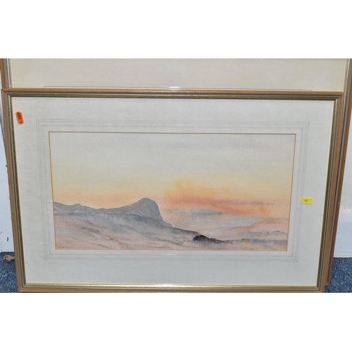 487 - EDWARD MORRIS (BRITISH 1919-1996) FOUR WELSH LANDSCAPE WATERCOLOUR PICTURES, comprising 'End of the ... 