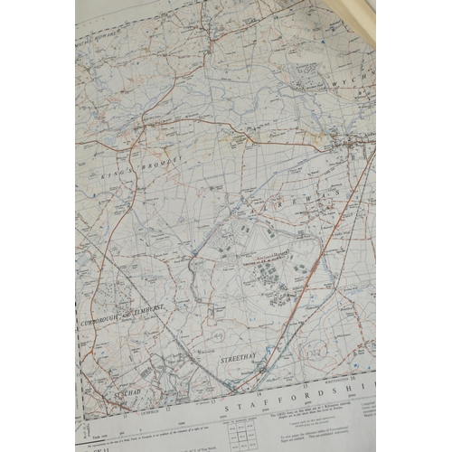 488 - TWO BOXES AND LOOSE 20th CENTURY ORDNANCE SURVEY / NATIONAL GRID ROLLED AND FOLDED MAPS, black and w... 