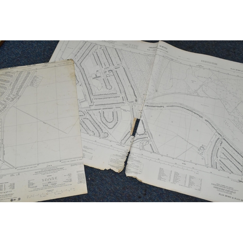 488 - TWO BOXES AND LOOSE 20th CENTURY ORDNANCE SURVEY / NATIONAL GRID ROLLED AND FOLDED MAPS, black and w... 