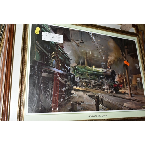 500 - A SMALL COLLECTION OF STEAM LOCOMOTIVE THEMED PRINTS, to include a set of twelve Terence Cuneo print... 