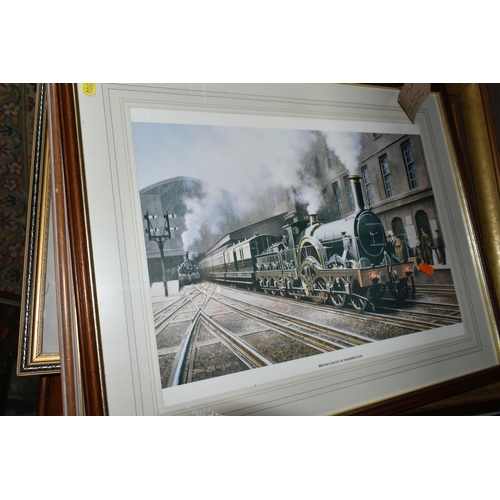 500 - A SMALL COLLECTION OF STEAM LOCOMOTIVE THEMED PRINTS, to include a set of twelve Terence Cuneo print... 