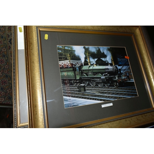 500 - A SMALL COLLECTION OF STEAM LOCOMOTIVE THEMED PRINTS, to include a set of twelve Terence Cuneo print... 