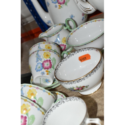 512 - A SHELLEY 'WILD FLOWERS' COFFEE SET AND AN EDWARDS AND BROWN COFFEE SET, the fifteen piece Shelley s... 