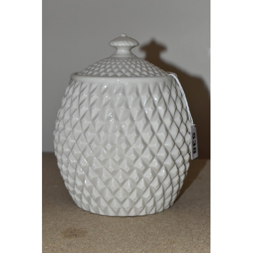 538 - A BELLEEK STORAGE JAR IN THE FORM OF A PINEAPPLE, black second period mark for 1891-1926, approximat... 