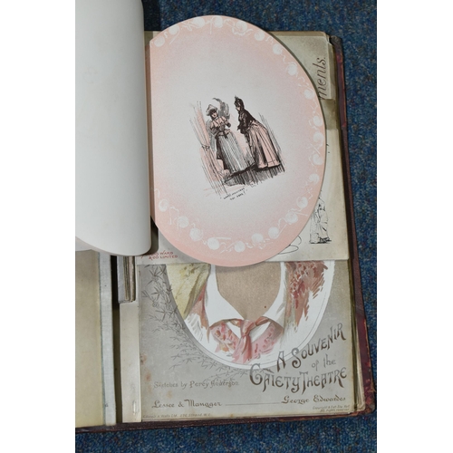 546 - AN ALBUM OF VICTORIAN THEATRE SOUVENIRS containing a collection of Programmes, Photographs, Programm... 