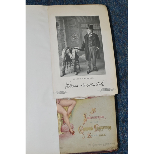 546 - AN ALBUM OF VICTORIAN THEATRE SOUVENIRS containing a collection of Programmes, Photographs, Programm... 