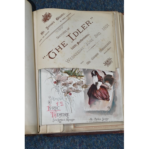 546 - AN ALBUM OF VICTORIAN THEATRE SOUVENIRS containing a collection of Programmes, Photographs, Programm... 