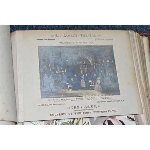 546 - AN ALBUM OF VICTORIAN THEATRE SOUVENIRS containing a collection of Programmes, Photographs, Programm... 