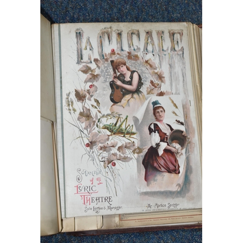 546 - AN ALBUM OF VICTORIAN THEATRE SOUVENIRS containing a collection of Programmes, Photographs, Programm... 