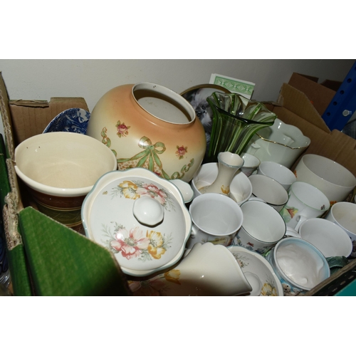 548 - SEVEN BOXES AND LOOSE CERAMICS AND GLASS WARE, to include boxed Royal Albert and Antoinette Crystal ... 