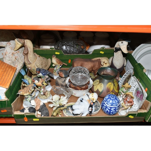 548 - SEVEN BOXES AND LOOSE CERAMICS AND GLASS WARE, to include boxed Royal Albert and Antoinette Crystal ... 