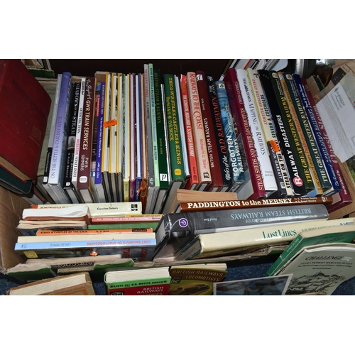 550 - TWO BOXES OF BOOKS & EPHEMERA, mostly on the subjects of Railways, lines, companies and railway hist... 