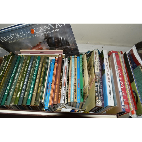 550 - TWO BOXES OF BOOKS & EPHEMERA, mostly on the subjects of Railways, lines, companies and railway hist... 