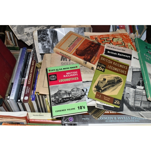 550 - TWO BOXES OF BOOKS & EPHEMERA, mostly on the subjects of Railways, lines, companies and railway hist... 