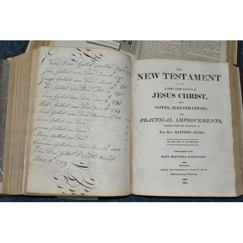 570 - A NEW FAMILY BIBLE in two volumes containing the Old and New Testaments with Notes, Illustrations An... 