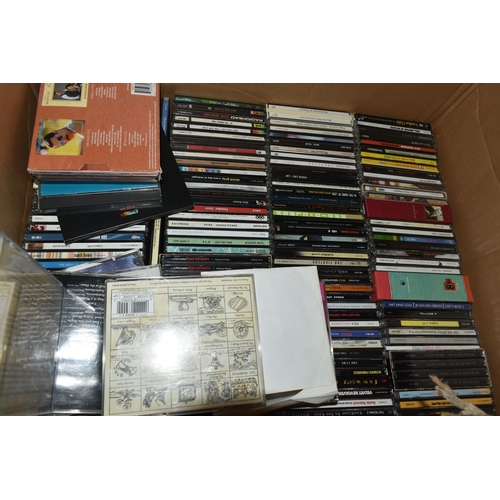 574 - TWO BOXES OF LP RECORDS AND CDS, LP artists include Joan Armatrading, Arlo Guthrie, Joe Jackson, Lio... 