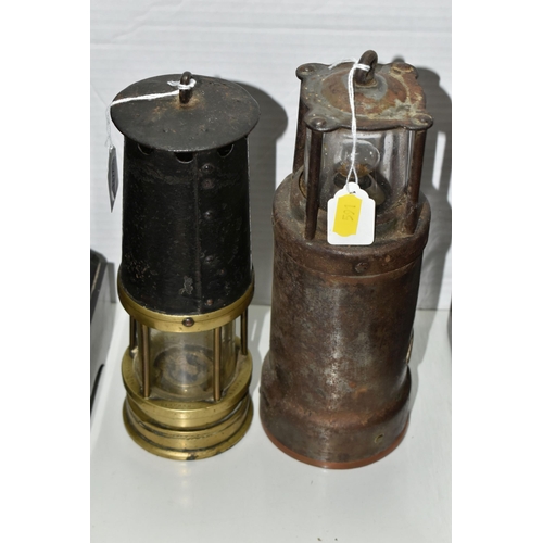 591 - AN OLDHAM & SON 'THE OLDHAM' TYPE C MINERS SAFETY LAMP, with a Johnson, Clapham & Murphy MT3 Miners ... 