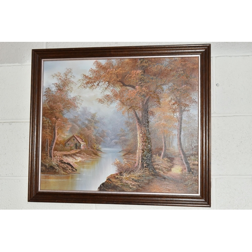 598 - A SMALL SELECTION OF PAINTINGS AND PRINTS, comprising a Joseph Fruhmesser oil on canvas landscape wi... 