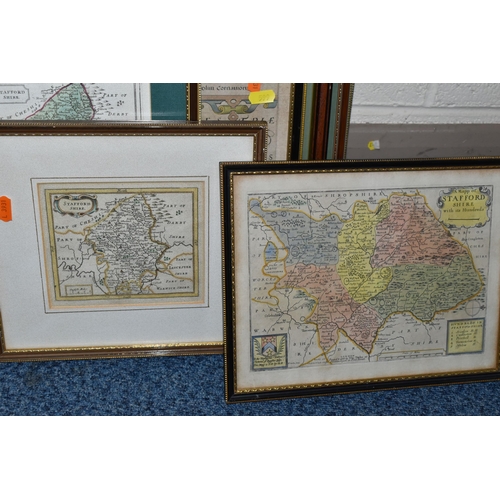 599 - A COLLECTION OF MAPS RELATING TO STAFFORDSHIRE ETC, to include a large Emanuel Bowen map dedicated t... 