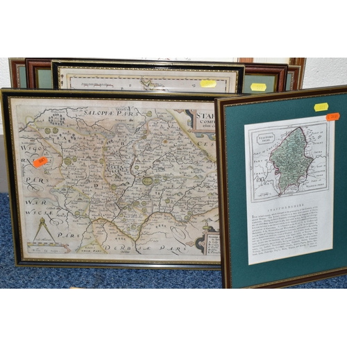 599 - A COLLECTION OF MAPS RELATING TO STAFFORDSHIRE ETC, to include a large Emanuel Bowen map dedicated t... 