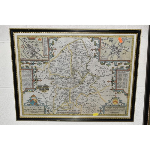 599 - A COLLECTION OF MAPS RELATING TO STAFFORDSHIRE ETC, to include a large Emanuel Bowen map dedicated t... 