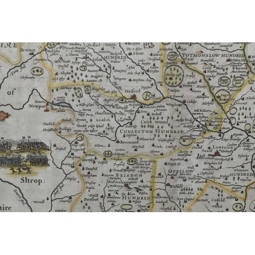 599 - A COLLECTION OF MAPS RELATING TO STAFFORDSHIRE ETC, to include a large Emanuel Bowen map dedicated t... 