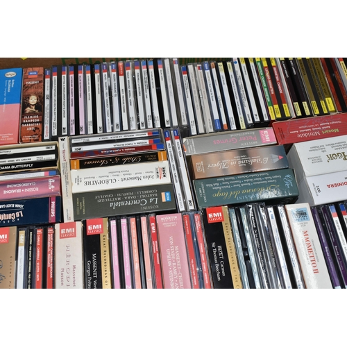 604 - FIVE BOXES OF CDS containing several hundred Classical Music, Ballet, Opera and Film Score compact d... 