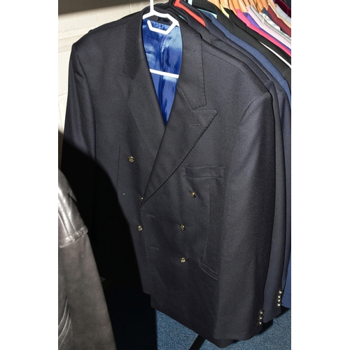 611 - TWENTY SEVEN GENTLEMEN'S JACKETS AND DINNER SUITS, comprising a Donna Karan black leather jacket, th... 