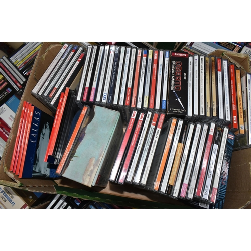 615 - SIX BOXES OF CDs containing several hundred Classical Music compact discs including box sets (6 BOXE... 