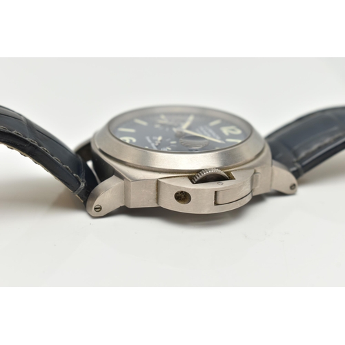 64 - A BOXED PANERAI LUMINOR TITANIUM PM00093 OP6557 40 HOUR POWER RESERVE AUTOMATIC WRISTWATCH, blue dia... 