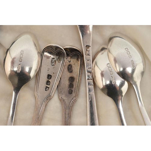 134 - A PAIR OF GEORGE III SILVER FIDDLE AND THREAD PATTERN TEASPOONS, engraved with crests, maker William... 